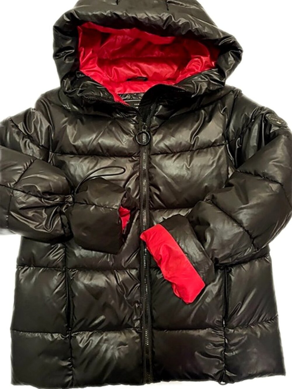 Noize Division Gwyl Short Puffer Jacket Winter Black Red Size Small